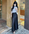 A-Line Trendy Long Satin Skirts